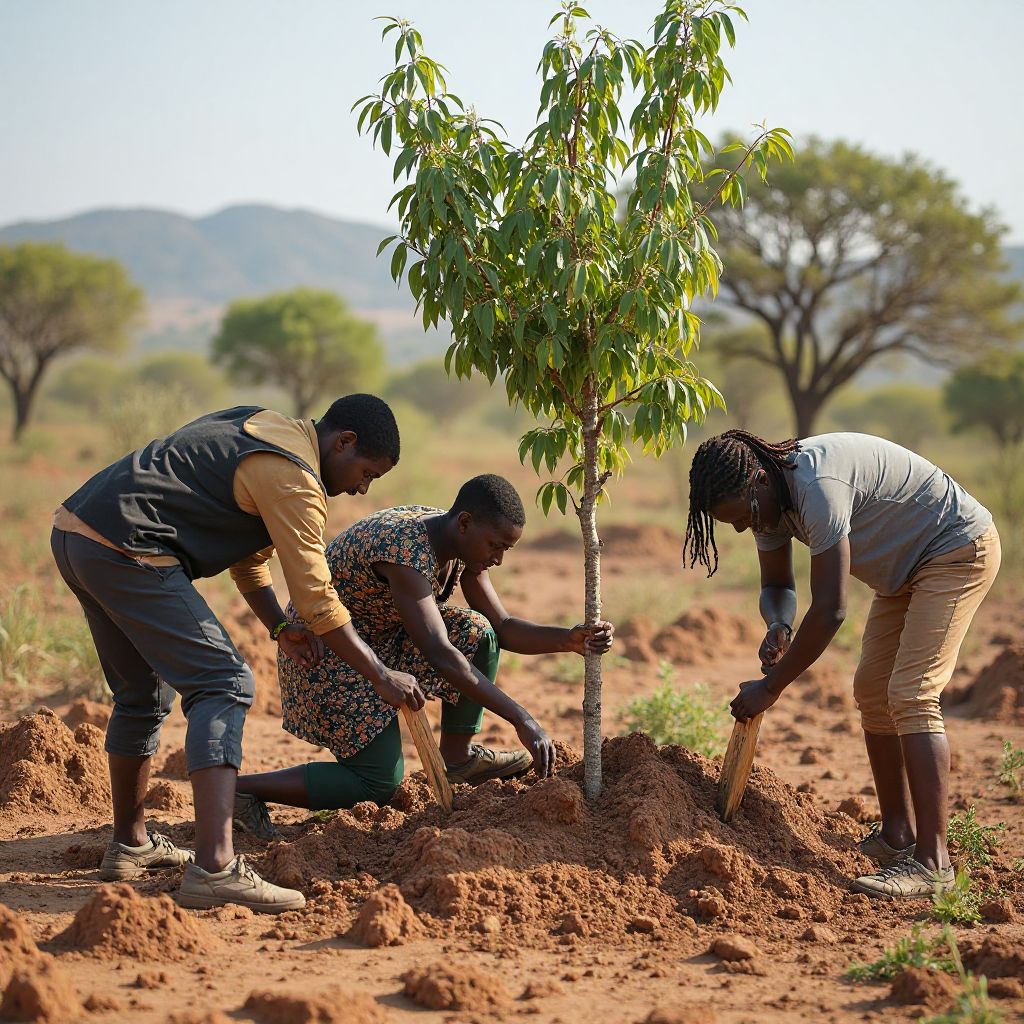 Ẹgbẹ Green West Africa dida awọn igi pẹlu awọn ọmọ ẹgbẹ agbegbe
